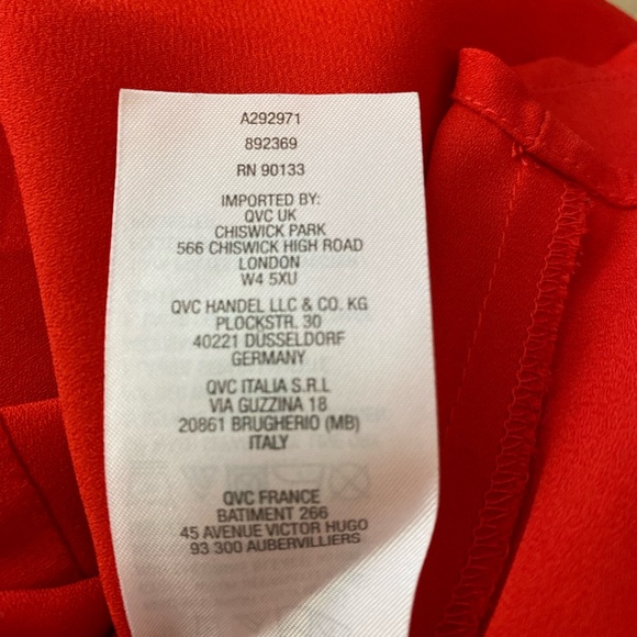 Kim Gravel Belle pin tuck pleated long  bell sleeve buttoned blouse red Sz M - Picture 9 of 9